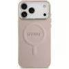 Capa em silicone com MagSafe Classic Logo Guess para Apple iPhone 17 Pro Max, rosa