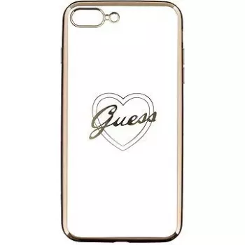 Capa TPU Apple Heart Guess para Apple iPhone 7 Plus / 8 Plus, dourada