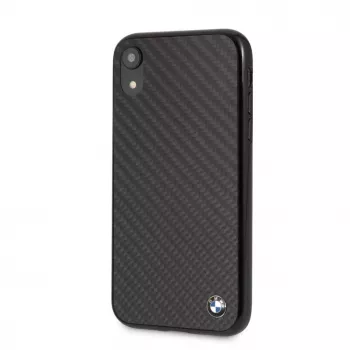 Capa rígida Signature BMW em carbono verdadeiro para Apple iPhone XR, preta