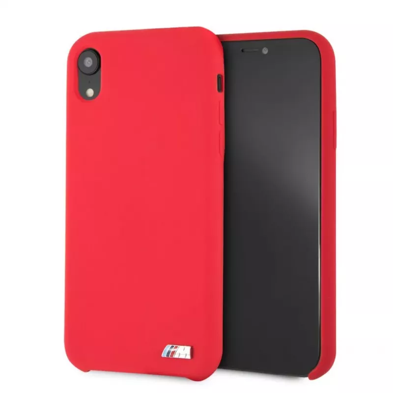 Capa rígida em silicone BMW para Apple iPhone XR, vermelha