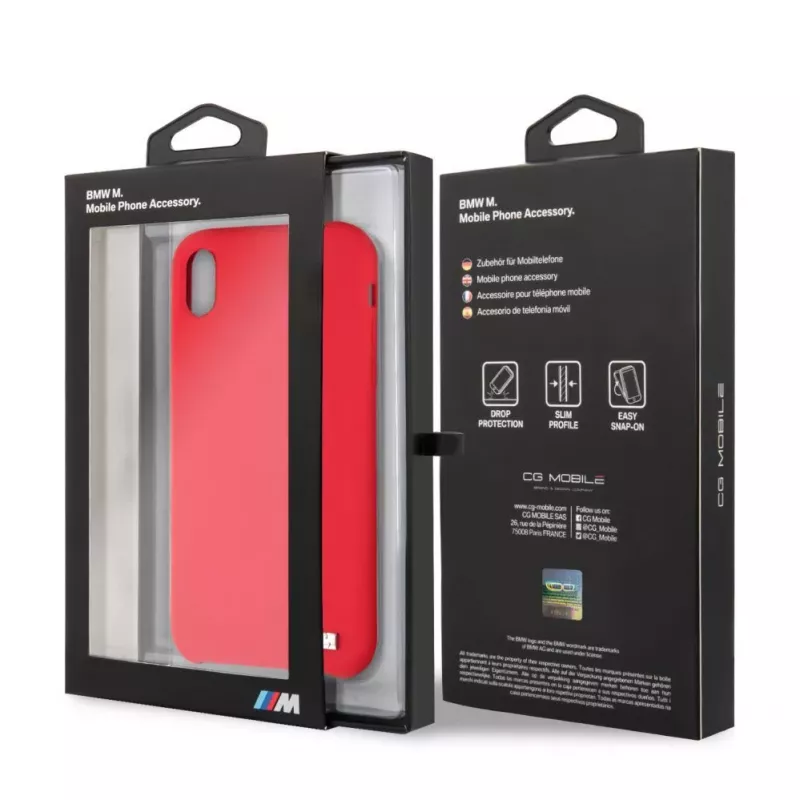 Capa rígida em silicone BMW para Apple iPhone XR, vermelha