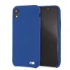 Capa rígida em silicone BMW para Apple iPhone XR, azul-marinho