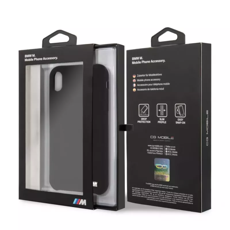 Capa rígida em silicone BMW para Apple iPhone XR, preta M Collection