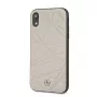 Capa rígida Twister em pele genuína Mercedes-Benz para Apple iPhone XR, cinzenta