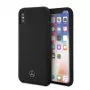 Capa em silicone líquido Mercedes-Benz para Apple iPhone XR, preta