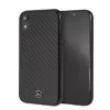 Capa rígida Mercedes-Benz em fibra de carbono verdadeira para Apple iPhone XR, preta