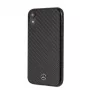 Capa rígida Mercedes-Benz em fibra de carbono verdadeira para Apple iPhone XR, preta