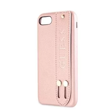 Capa Saffiano Strap Guess para iPhone 7/8/SE 2020, rosa