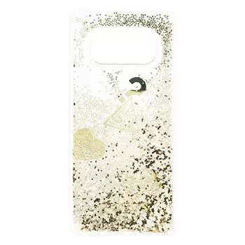 Capa Glitter Hearts Guess para Samsung Galaxy S10e, dourada