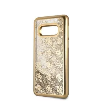 Capa rígida Glitter 4G Peony Guess para Samsung Galaxy S10e, dourada