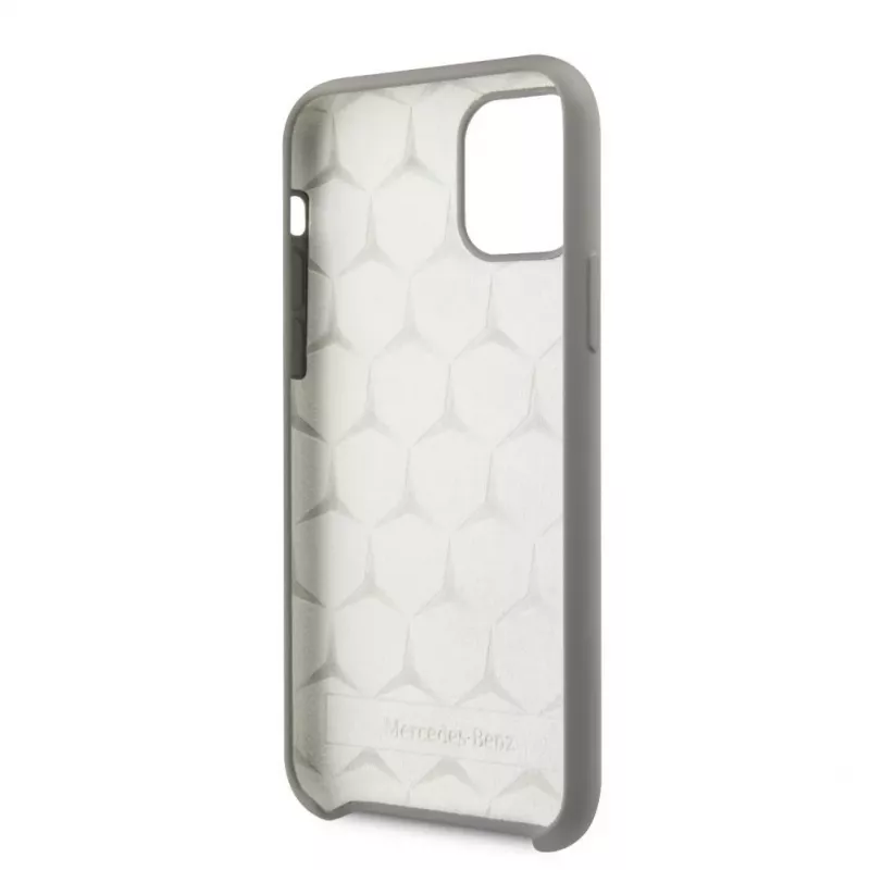 Capa em silicone líquido Mercedes-Benz para Apple iPhone 11 Pro, cinzenta