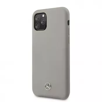 Capa em silicone líquido Mercedes-Benz para Apple iPhone 11 Pro, cinzenta