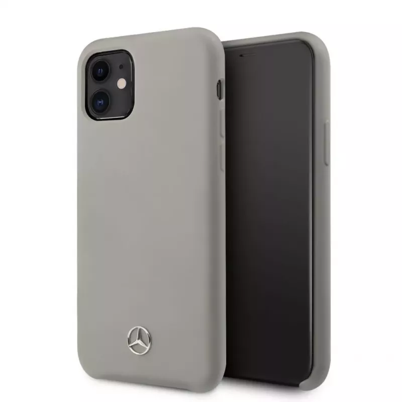 Capa em silicone líquido Mercedes-Benz para Apple iPhone 11, cinzenta