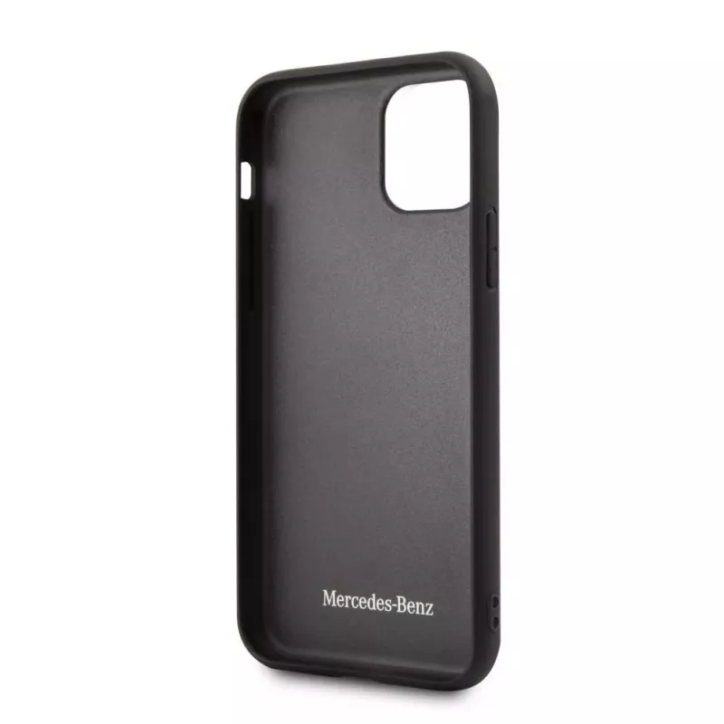 Capa Quilted em pele genuína Mercedes-Benz para Apple iPhone 11 Pro, azul