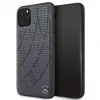 Capa traseira Quilted em pele genuína Mercedes-Benz para Apple iPhone 11 Pro Max, azul