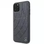 Capa traseira Quilted em pele genuína Mercedes-Benz para Apple iPhone 11 Pro Max, azul