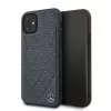 Capa Quilted em pele genuína Mercedes-Benz para Apple iPhone 11, azul