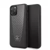 Capa rígida em pele carbono Mercedes-Benz para Apple iPhone 11 Pro, preta