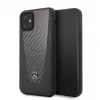 Capa rígida em pele carbono Mercedes-Benz para Apple iPhone 11, preta