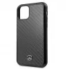 Capa rígida em pele carbono Mercedes-Benz para Apple iPhone 11 Pro Max, preta