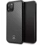 Capa rígida em pele carbono Mercedes-Benz para Apple iPhone 11 Pro Max, preta