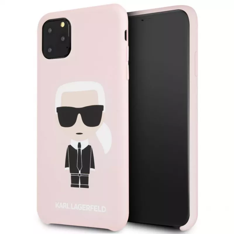 Capa Fullbody Ikonic em silicone Karl Lagerfeld para Apple iPhone 11 Pro Max, rosa