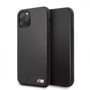 BMW Capa rígida Smooth PU Leather preta para Apple iPhone 11 Pro