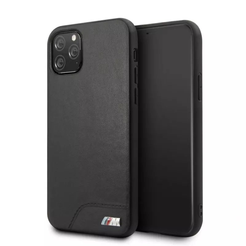 BMW Capa rígida Smooth PU Leather preta para Apple iPhone 11 Pro