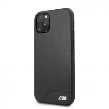 BMW Capa rígida Smooth PU Leather preta para Apple iPhone 11 Pro