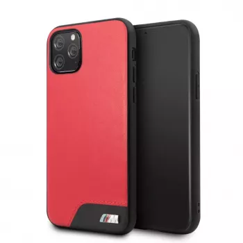 BMW Capa rígida Smooth PU Leather vermelha para Apple iPhone 11 Pro