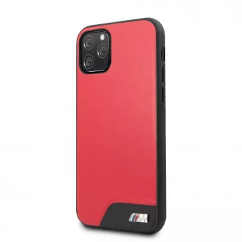 BMW Capa rígida Smooth PU Leather vermelha para Apple iPhone 11 Pro