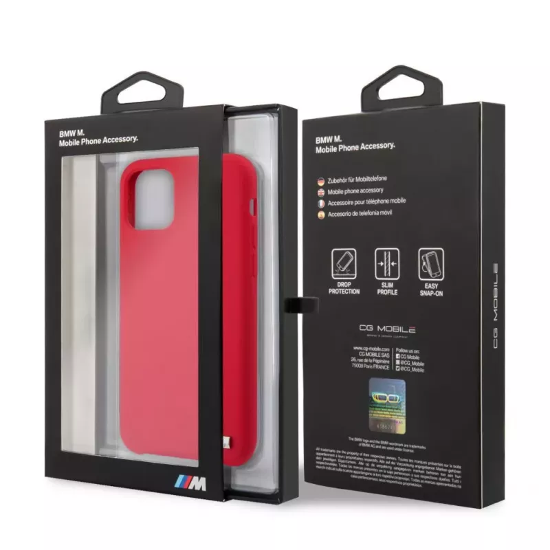 BMW Capa rígida de silicone vermelha para Apple iPhone 11 Pro