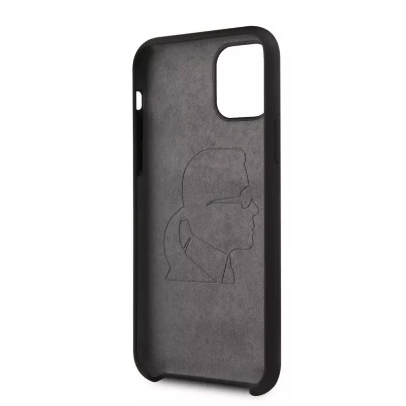 Karl Lagerfeld capa traseira de silicone Ikonik White Outline para Apple iPhone 11 Pro, preto