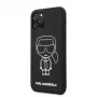 Karl Lagerfeld capa traseira de silicone Ikonik White Outline para Apple iPhone 11 Pro, preto