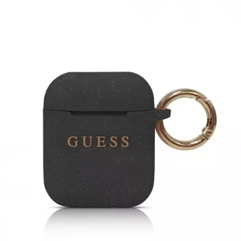 Guess Capa de silicone preta para AirPods 1/2