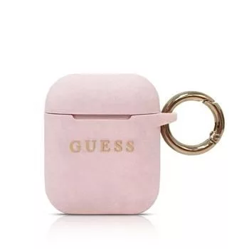 Guess Capa de silicone rosa para Apple AirPods (1.ª e 2.ª geração)