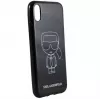 Karl Lagerfeld capa PC/TPU Glitter Ikonik White Outline para iPhone XR, preto