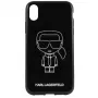 Karl Lagerfeld capa PC/TPU Glitter Ikonik White Outline para iPhone XR, preto