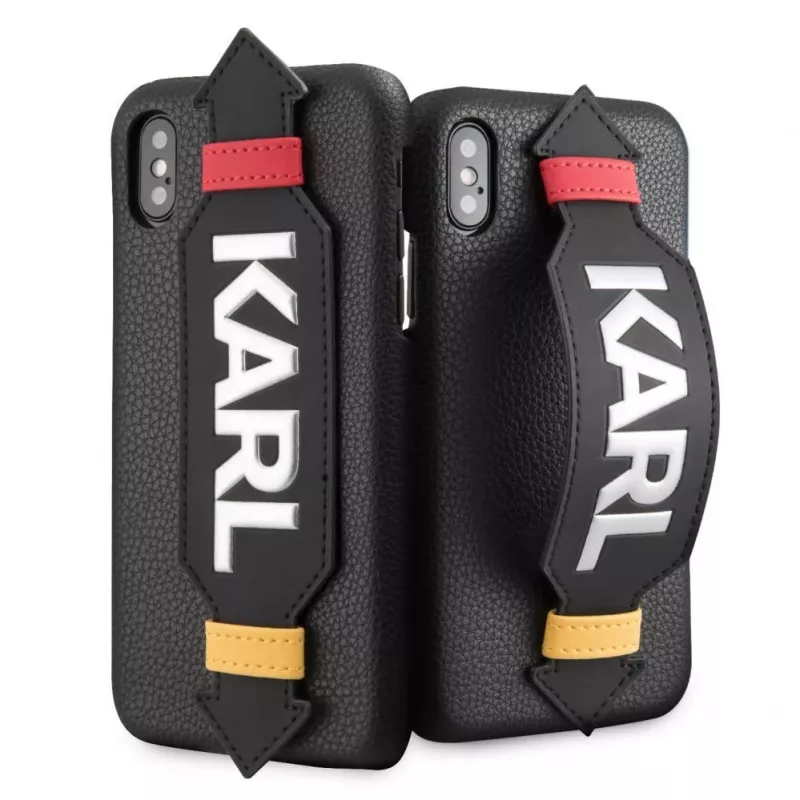 Karl Lagerfeld Capa de PU com alça preta para Apple iPhone X/XS