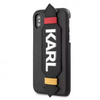 Karl Lagerfeld Capa de PU com alça preta para Apple iPhone X/XS
