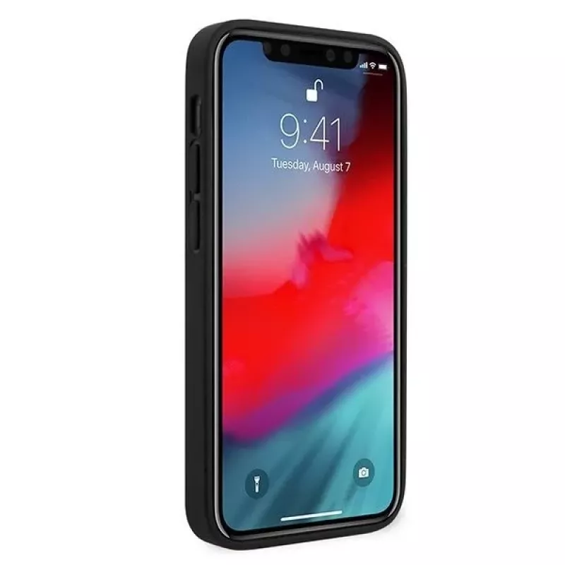 Guess GUHCP12SVSATMLRE Capa rígida Saffiano vermelha para Apple iPhone 12 Mini