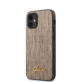 Guess Capa Lizard dourada para Apple iPhone 12 mini 5,4 polegadas