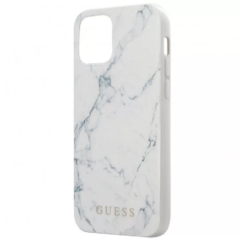 Guess Capa Marble de PC/TPU branca para Apple iPhone 12 mini 5,4 polegadas