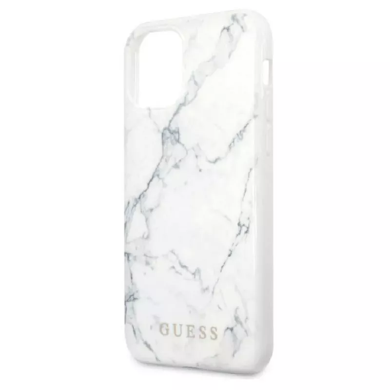 Guess Capa Marble de PC/TPU branca para Apple iPhone 12/12 Pro