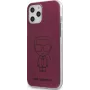 Karl Lagerfeld Capa Metallic Iconic Outline de PC/TPU rosa-escuro para Apple iPhone 12/12 Pro 6,1 polegadas