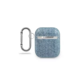 Guess Capa Denim Triangle azul-claro para AirPods