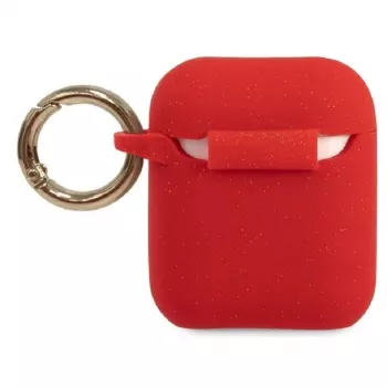 Guess Capa de silicone Glitter vermelha para AirPods Pro