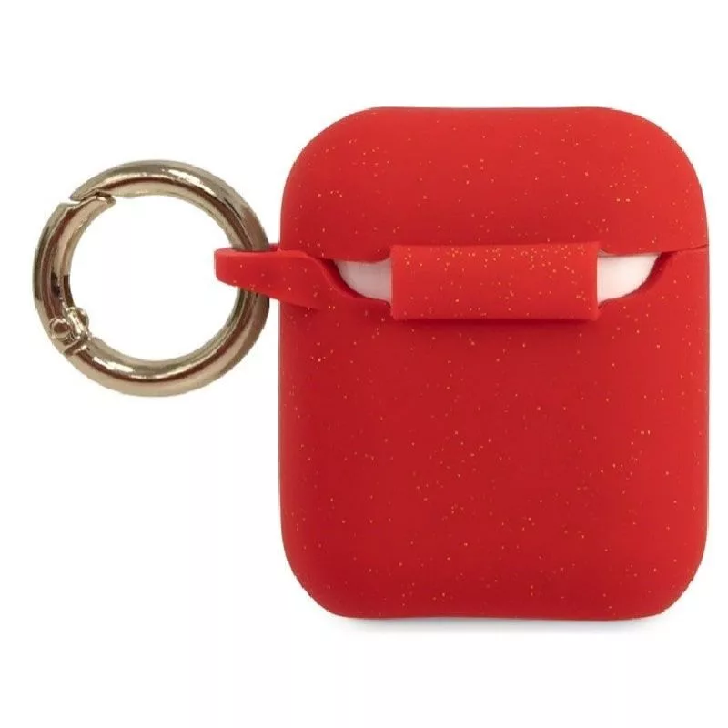 Guess Capa de silicone Glitter vermelha para AirPods Pro