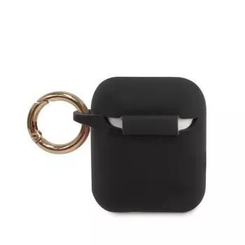 Guess Capa de silicone Triangle preta para AirPods Pro (1.ª e 2.ª ger.)