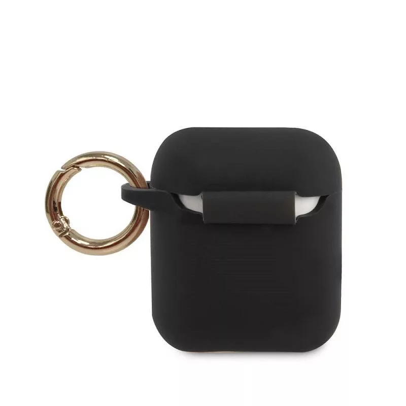 Guess Capa de silicone Triangle preta para AirPods Pro (1.ª e 2.ª ger.)